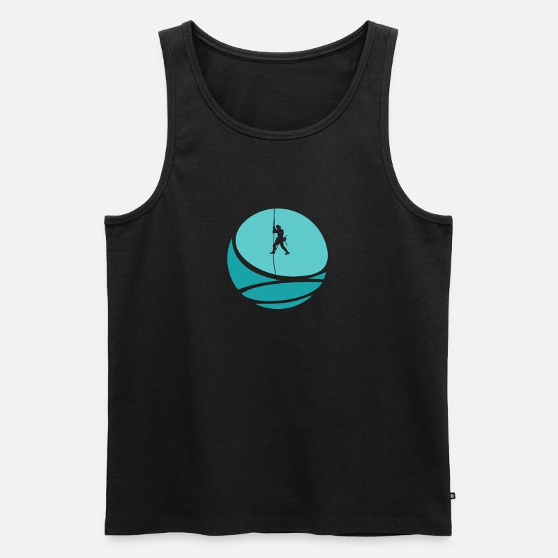 Alpinist Kletterer Seilklettern - Männer Premium Bio Tank Top - Schwarz