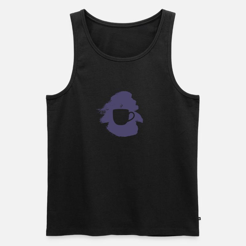 Kaffeebohne Espresso Koffein - Männer Premium Bio Tank Top - Schwarz