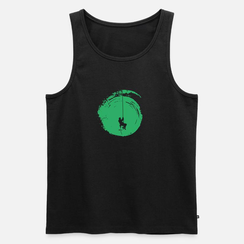 Bergsteiger Klettern Seilklettern - Männer Premium Bio Tank Top - Schwarz