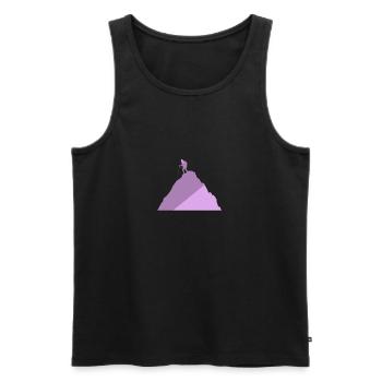 Climbing wall Climbing wall summit - Men's Premium Organic Tank Top - black - Front - AI Model Male 178 light (178cm)