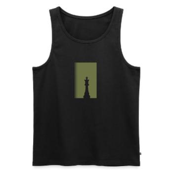 Stratégie de l’échiquier d’échecs - Débardeur bio Premium Homme - noir - Devant - AI Model Male 178 light (178cm)