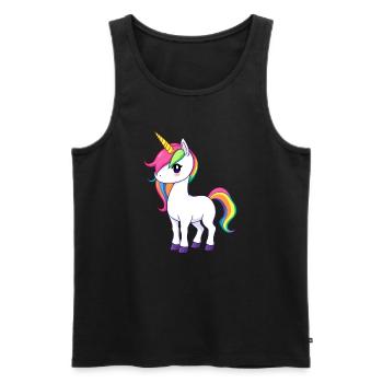 Rainbow Unicorn Fantasy Illustration - Men's Premium Organic Tank Top - black - Front - AI Model Male 178 light (178cm)