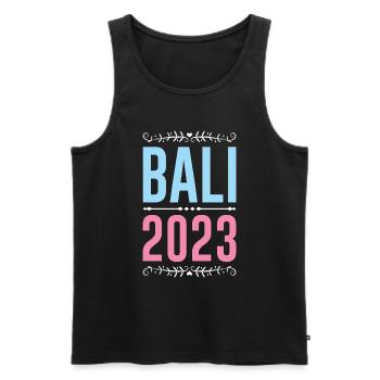Bali 2023 - Männer Premium Bio Tank Top - Schwarz - Vorne - Michal (187cm)