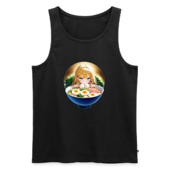 Ramenlovers - Men's Premium Organic Tank Top - black - Front - Michal (187cm)