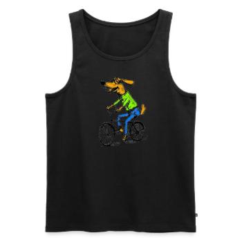 walk or ride dog bike black - Männer Premium Bio Tank Top - Schwarz - Vorne - Michal (187cm)