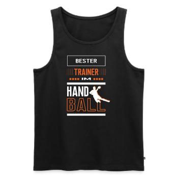 Handball Trainer bester Handballtrainer Handballer - Männer Premium Bio Tank Top - Schwarz - Vorne - AI Model Male 178 light (178cm)