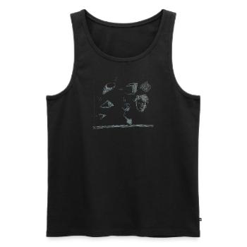 sketchbookpage 2 for white - Men's Premium Organic Tank Top - black - Front - AI Model Male 178 light (178cm)