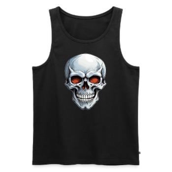 Totenkopf - Männer Premium Bio Tank Top - Schwarz - Vorne - AI Model Male 178 light (178cm)