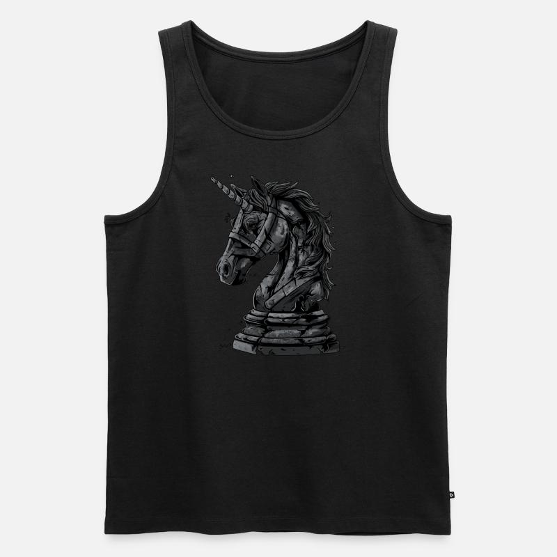 Springer Schach Pferd - Männer Premium Bio Tank Top - Schwarz