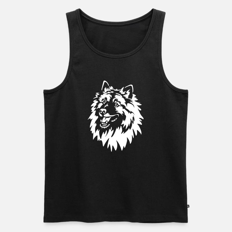 Wolfsspitz Kopf "Black Edition" - Männer Premium Bio Tank Top - Schwarz
