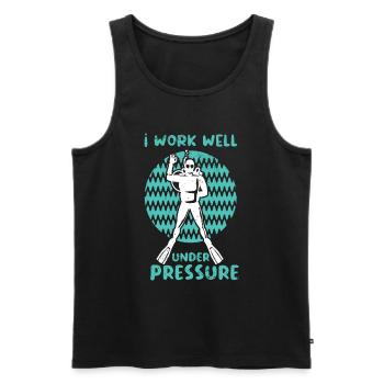 Swimmers Swimming 50 meters track Breaststroke - Men's Premium Organic Tank Top - black - Front - AI Model Male 178 light (178cm)