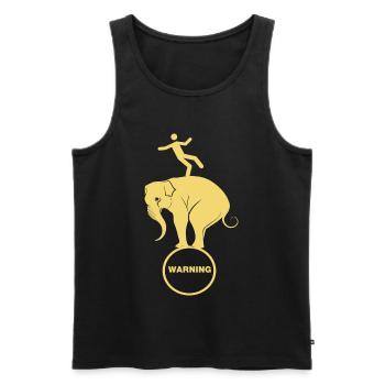 Elephant and human ballanging - Men's Premium Organic Tank Top - black - Front - AI Model Male 178 light (178cm)