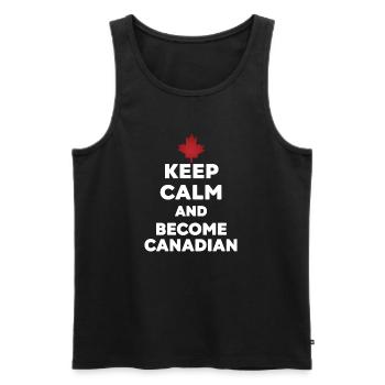 Keep Calm Become Canadian - Débardeur bio Premium Homme - noir - Devant - Michal (187cm)