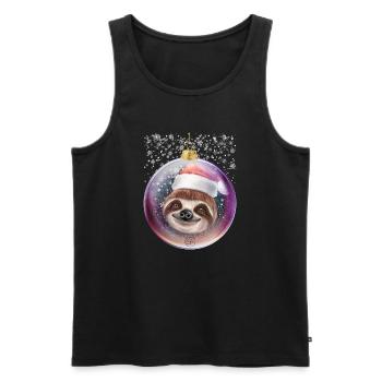 Chemise de Noël paresseuse Neige de Noël - Débardeur bio Premium Homme - noir - Devant - Michal (187cm)