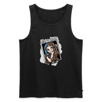 hihi, aber nein Danke - Männer Premium Bio Tank Top - Schwarz - Vorne - Michal (187cm)