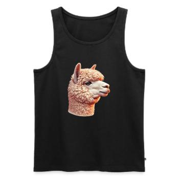 Alpaka - Männer Premium Bio Tank Top - Schwarz - Vorne - Michal (187cm)
