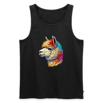 Alpaka - Männer Premium Bio Tank Top - Schwarz - Vorne - Michal (187cm)
