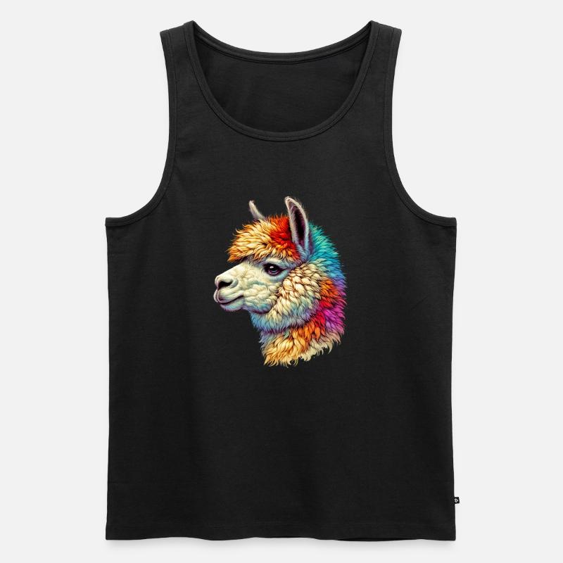 Alpaka - Männer Premium Bio Tank Top - Schwarz