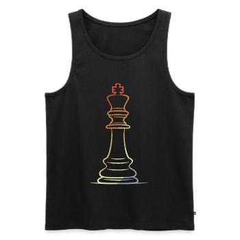 Chess Piece Line Art - Men's Premium Organic Tank Top - black - Front - AI Model Male 178 light (178cm)