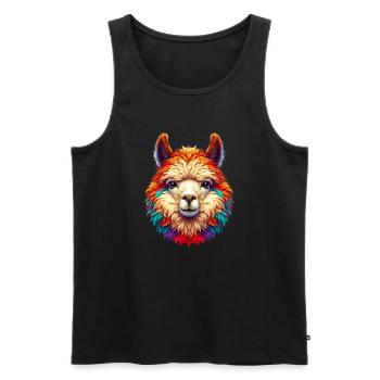 Alpaca - Men's Premium Organic Tank Top - black - Front - AI Model Male 178 light (178cm)