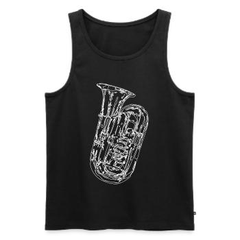 Tuba Instrument Skizze - Männer Premium Bio Tank Top - Schwarz - Vorne - Michal (187cm)