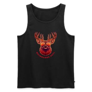 Chasse au trophée de chasse Deer Head Weidmann’s Salvation - Débardeur bio Premium Homme - noir - Devant - AI Model Male 178 light (178cm)