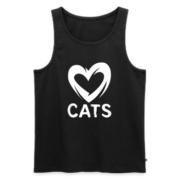 cats Liebe - Herzsymbol für Katzenfreunde - Männer Premium Bio Tank Top - Schwarz - Vorne - AI Model Male 178 light (178cm)
