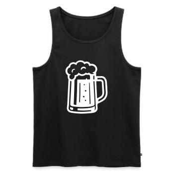 Bier Glas Bierkrug Symbol - Männer Premium Bio Tank Top - Schwarz - Vorne - Michal (187cm)
