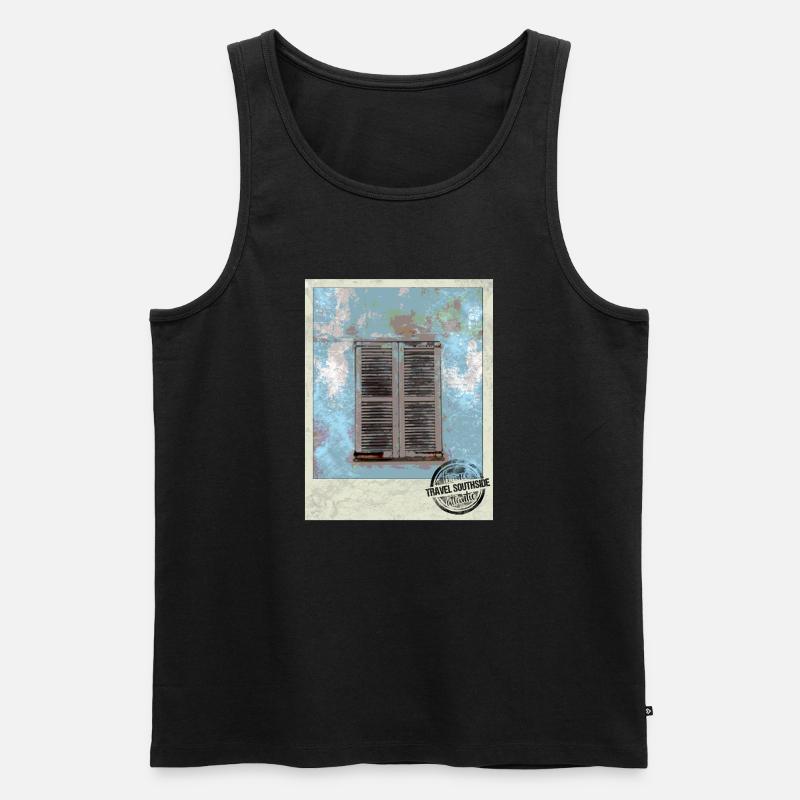 Verwitterte Fenster im Südstil - Männer Premium Bio Tank Top - Schwarz