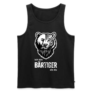 BEARDED Bear & Tiger Beard Pun - Men's Premium Organic Tank Top - black - Front - AI Model Male 178 light (178cm)