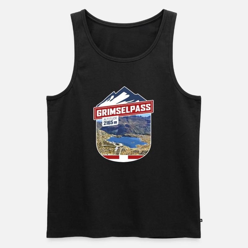 Grimselpass | Sticker - Männer Premium Bio Tank Top - Schwarz