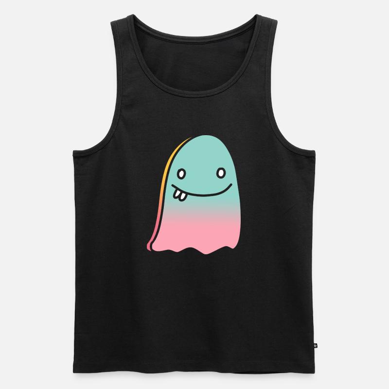 Geist doodle gradient - Männer Premium Bio Tank Top - Schwarz