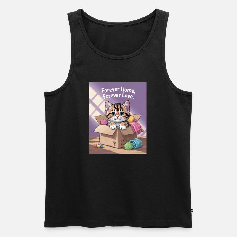 Forever Home Kitten in Box - Männer Premium Bio Tank Top - Schwarz