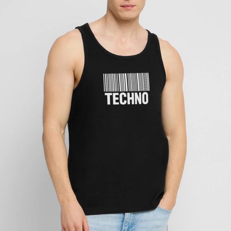 Techno Barcode Pattern Men's Premium Organic Tank Top
