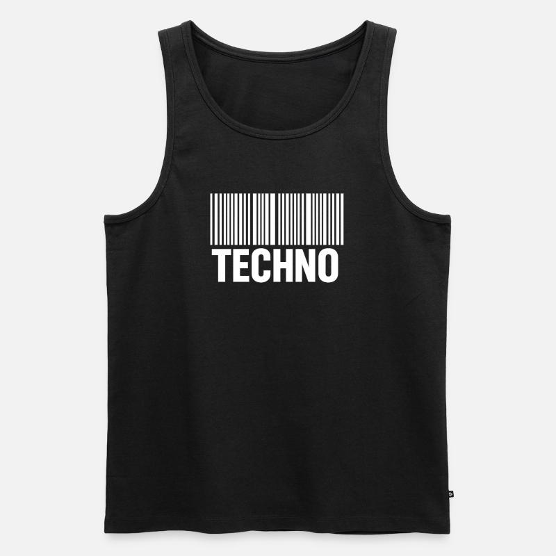 Techno Barcode Pattern - Men's Premium Organic Tank Top - black