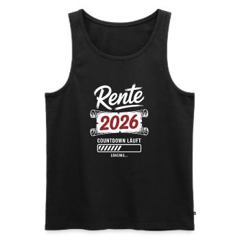 Rente2026 Countdown - Männer Premium Bio Tank Top - Schwarz - Vorne - AI Model Male 178 light (178cm)
