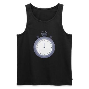Stoppuhr - Männer Premium Bio Tank Top - Schwarz - Vorne - AI Model Male 178 light (178cm)