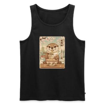 Ramen de loutre style vintage japonais - Débardeur bio Premium Homme - noir - Devant - Michal (187cm)