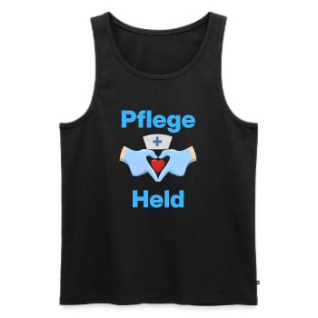 Care Hero – With Heart and Gloves - Men's Premium Organic Tank Top - black - Front - AI Model Male 178 light (178cm)