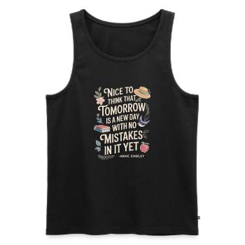 Book Lover Tomorrow Quote Anne Shirley - Men's Premium Organic Tank Top - black - Front - AI Model Male 178 light (178cm)