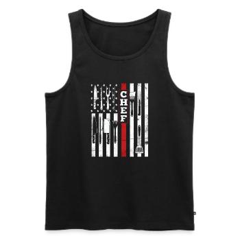 Chefkoch USA Flagge - Kochen Patriot Grillen  - Männer Premium Bio Tank Top - Schwarz - Vorne - AI Model Male 178 light (178cm)