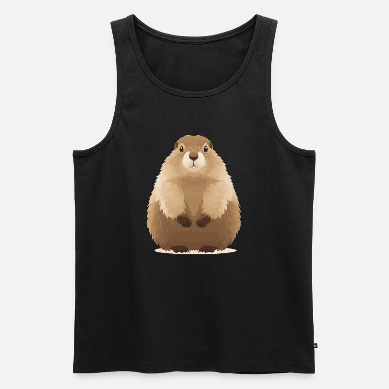 süßes knuffiges Murmeltier - Männer Premium Bio Tank Top - Schwarz