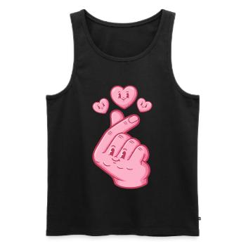Kpop Koreanische Musik Niedliche Finger Herz Liebe Anime - Männer Premium Bio Tank Top - Schwarz - Vorne - Michal (187cm)