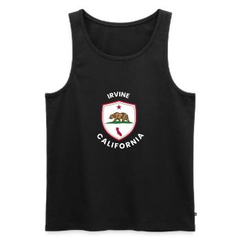 Irvine CA Bear Shield Emblem - Men's Premium Organic Tank Top - black - Front - AI Model Male 178 light (178cm)