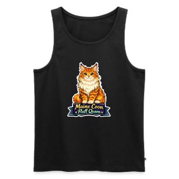 Maine Coon Fluff Queen Katze Design - Männer Premium Bio Tank Top - Schwarz - Vorne - AI Model Male 178 light (178cm)