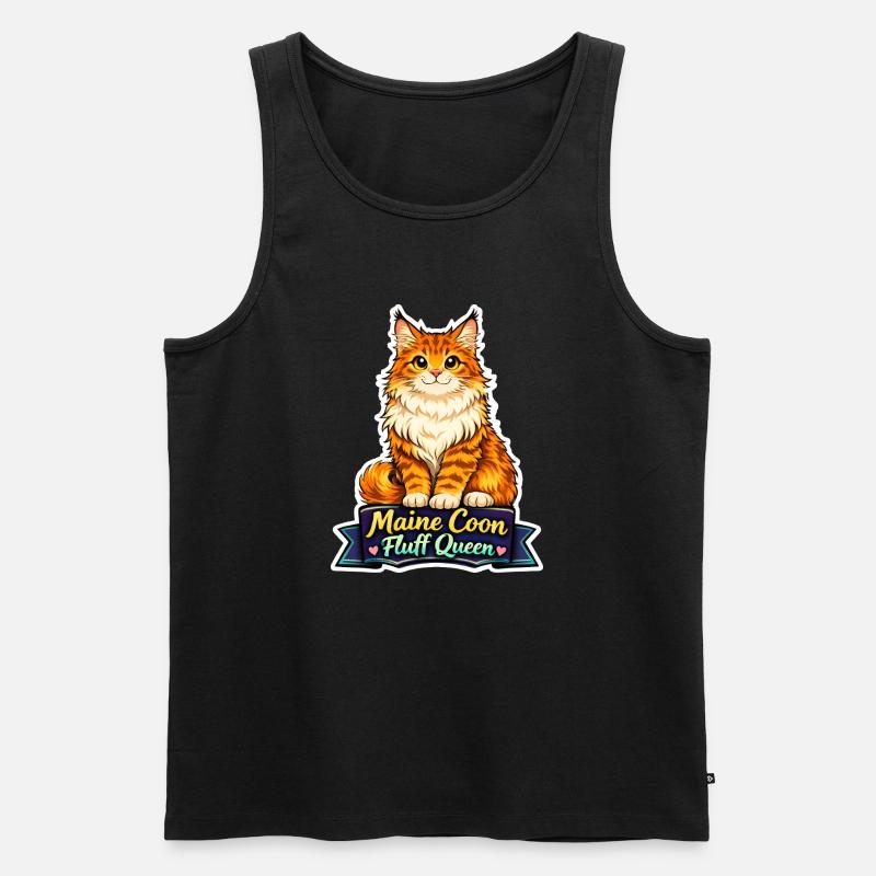 Maine Coon Fluff Queen Katze Design - Männer Premium Bio Tank Top - Schwarz