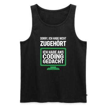 Coding Gedacht Bildschirm Spruch - Männer Premium Bio Tank Top - Schwarz - Vorne - AI Model Male 178 light (178cm)