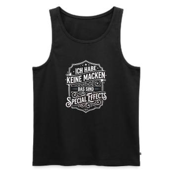 No quirks, special effects - Men's Premium Organic Tank Top - black - Front - AI Model Male 178 light (178cm)