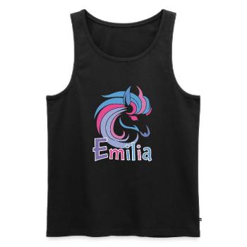 Emilia Pastel Horse Magic - Débardeur bio Premium Homme - noir - Devant - Michal (187cm)