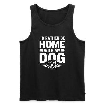 Ich wäre lieber zu Hause bei meinem Hund - Männer Premium Bio Tank Top - Schwarz - Vorne - Michal (187cm)